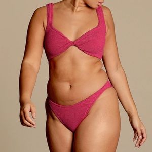 NWT HUNZA G Juno Bikini Fuchsia Pink One Size